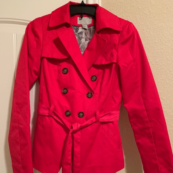 H&M Red Trench Coat - Picture 6 of 8